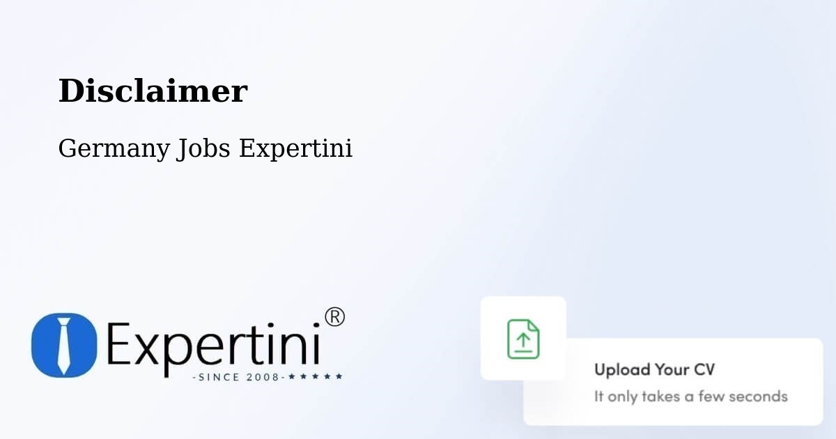Disclaimer – Artern - Germany Jobs Expertini